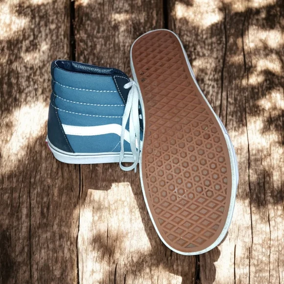 Vans Men's High-Top Sneakers - Navy and White. Van SK8 HI - Picture 5 of 5